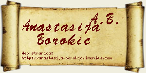 Anastasija Borokić vizit kartica